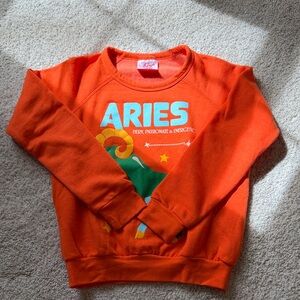 Anthropologie Orange Aries Graphic Sweatshirt